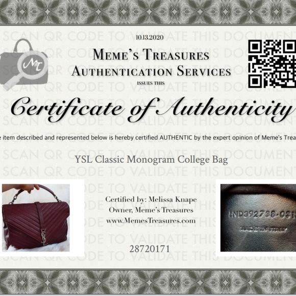 Saint Laurent Chevron Quilted Large College Bag - Picture 12 of 12